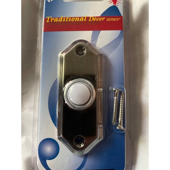 Heath/Zenith Wired Lighted Pewter Finish Doorbell Push Button 923-C - Picture 13 of 15